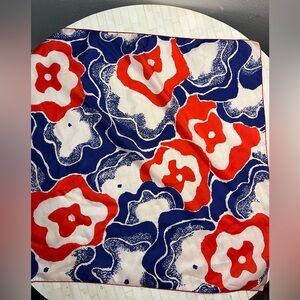 VTG 60s Vera Silk Americana Hand Screened Floral Square Scarf